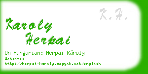 karoly herpai business card